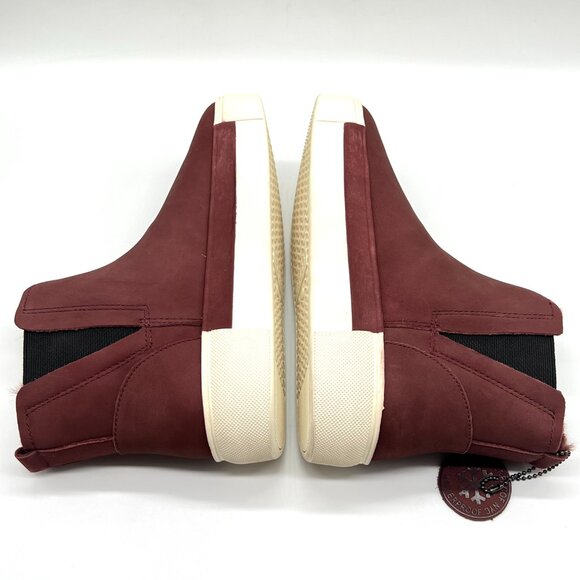 Jslides Womens Size 6 Val Burgundy‎ Red Nubuck Leather Ankle Boots Booties Shoes - Picture 8 of 15